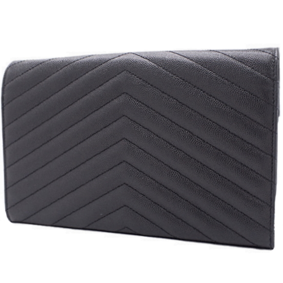 Ysl Saint Laurent Monogram Chain Wallet Mini Bag Clutch Calf Black - Picture 2 of 8